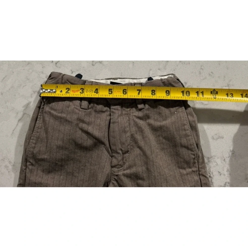 GAP Kids Boys 5 Regular Brown Pinstripe Chino Pants Flat Front Trousers